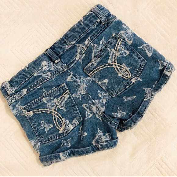 Calvin Klein Butterfly Denim Shorts (4-5T) - Picture 2 of 4